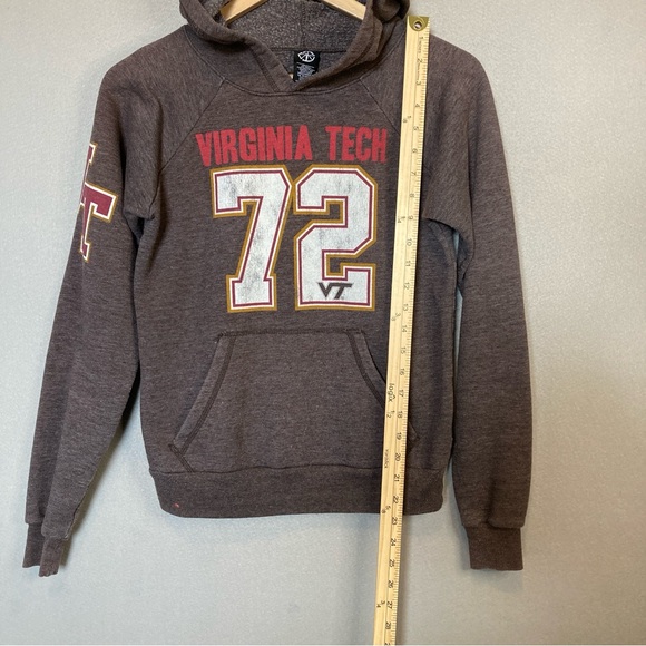 VIRGINIA TECH WOMEN'S HOODIE SWEATSHIRT, SZ- SM, BROWN w/LETTERING & EMBLEM - Picture 5 of 9